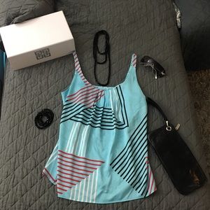 EUC NY&C blue satin tank